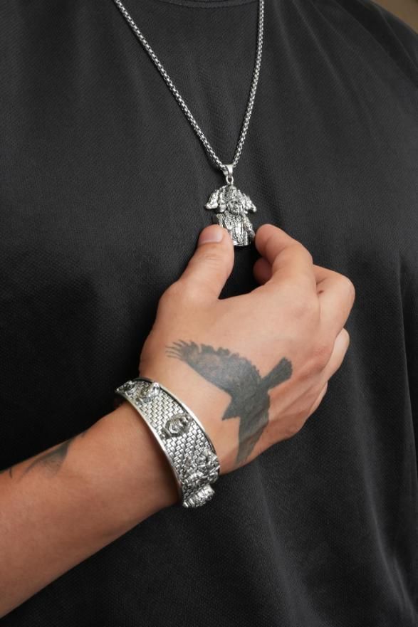 5-Mukhi Hanuman Kada with 5-Munjai Hanumna Pendant with Chain